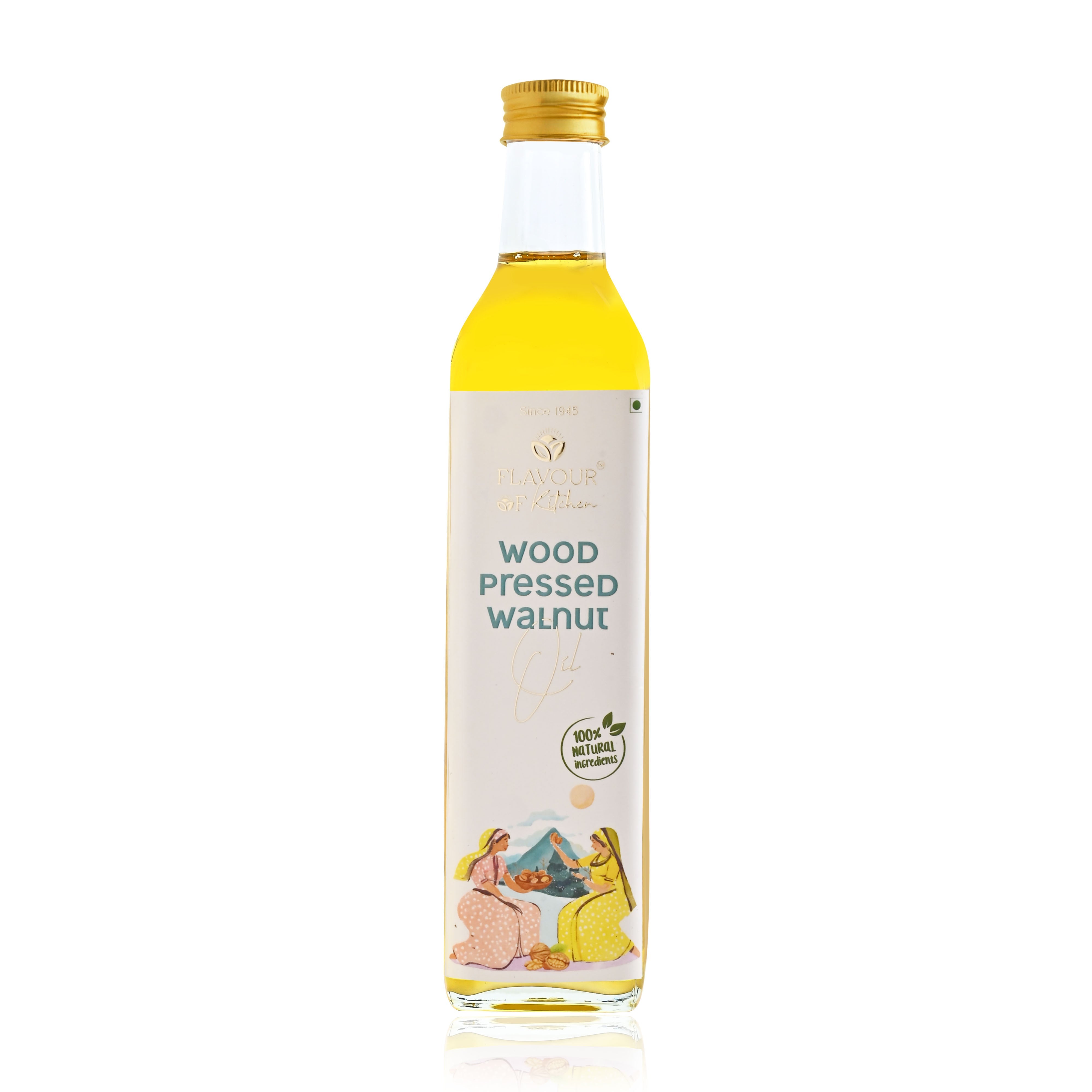 Wood Pressed Walnut Oil Glass Bottle