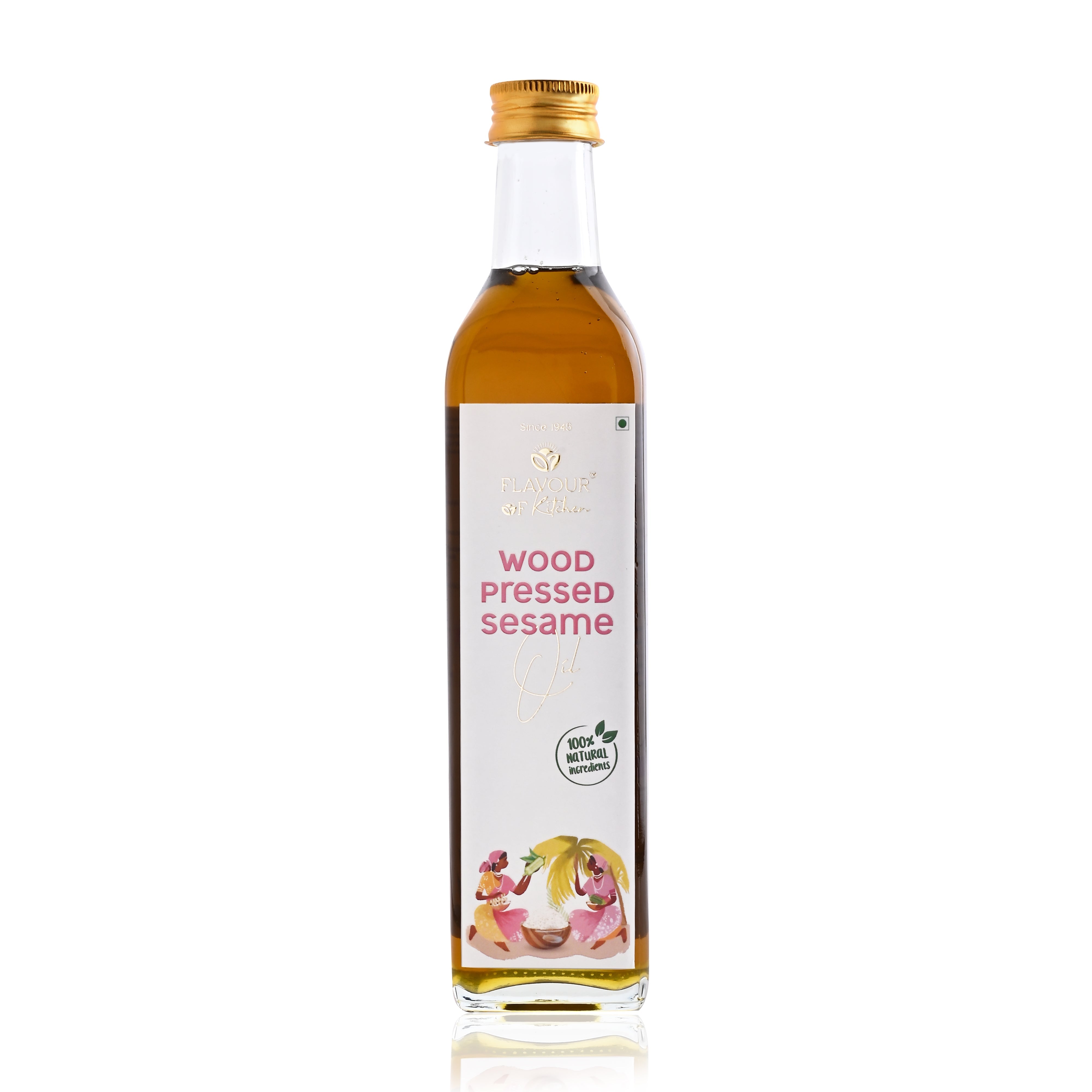 Wood Pressed Sesame Oil Glass Bottle