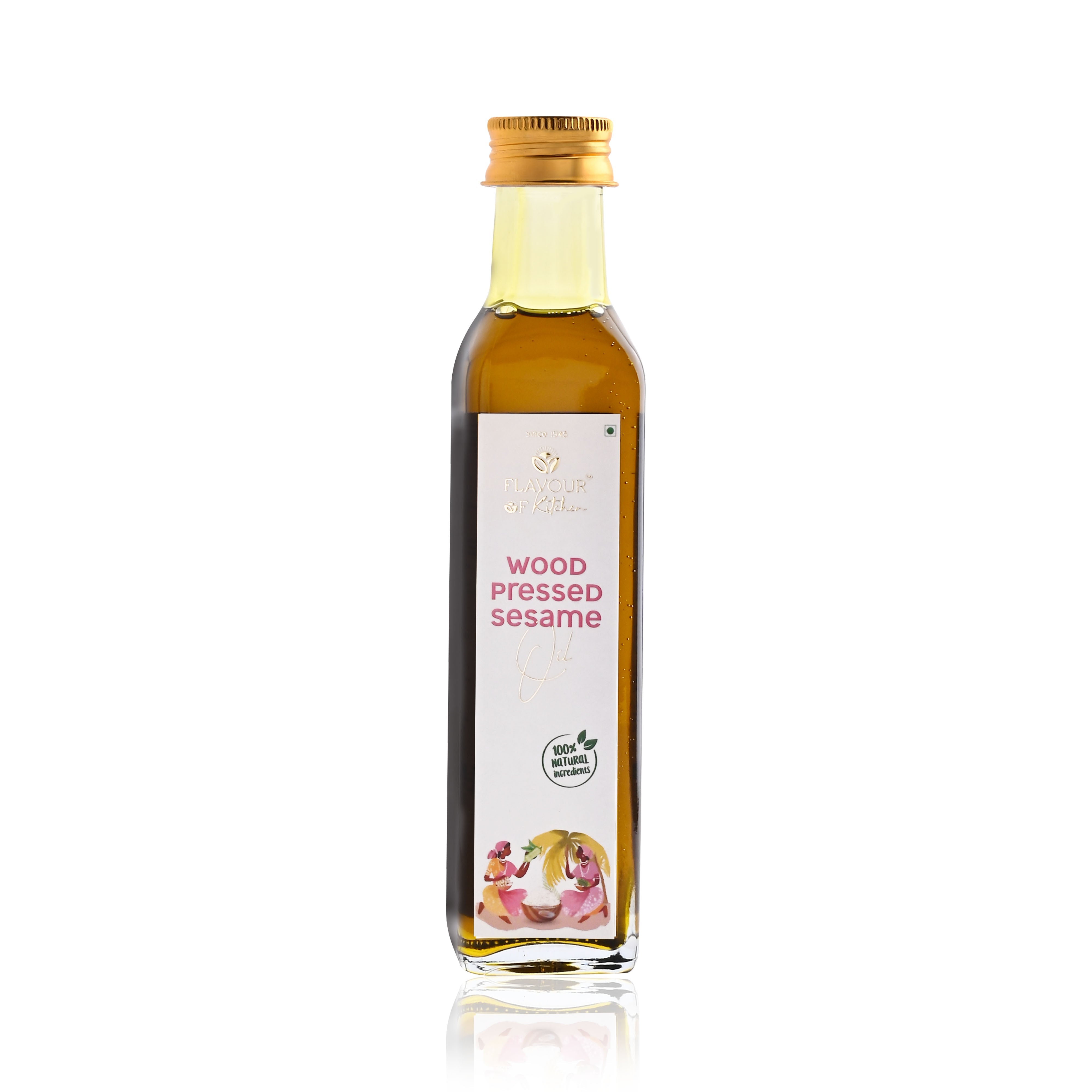 Wood Pressed Sesame Oil Glass Bottle