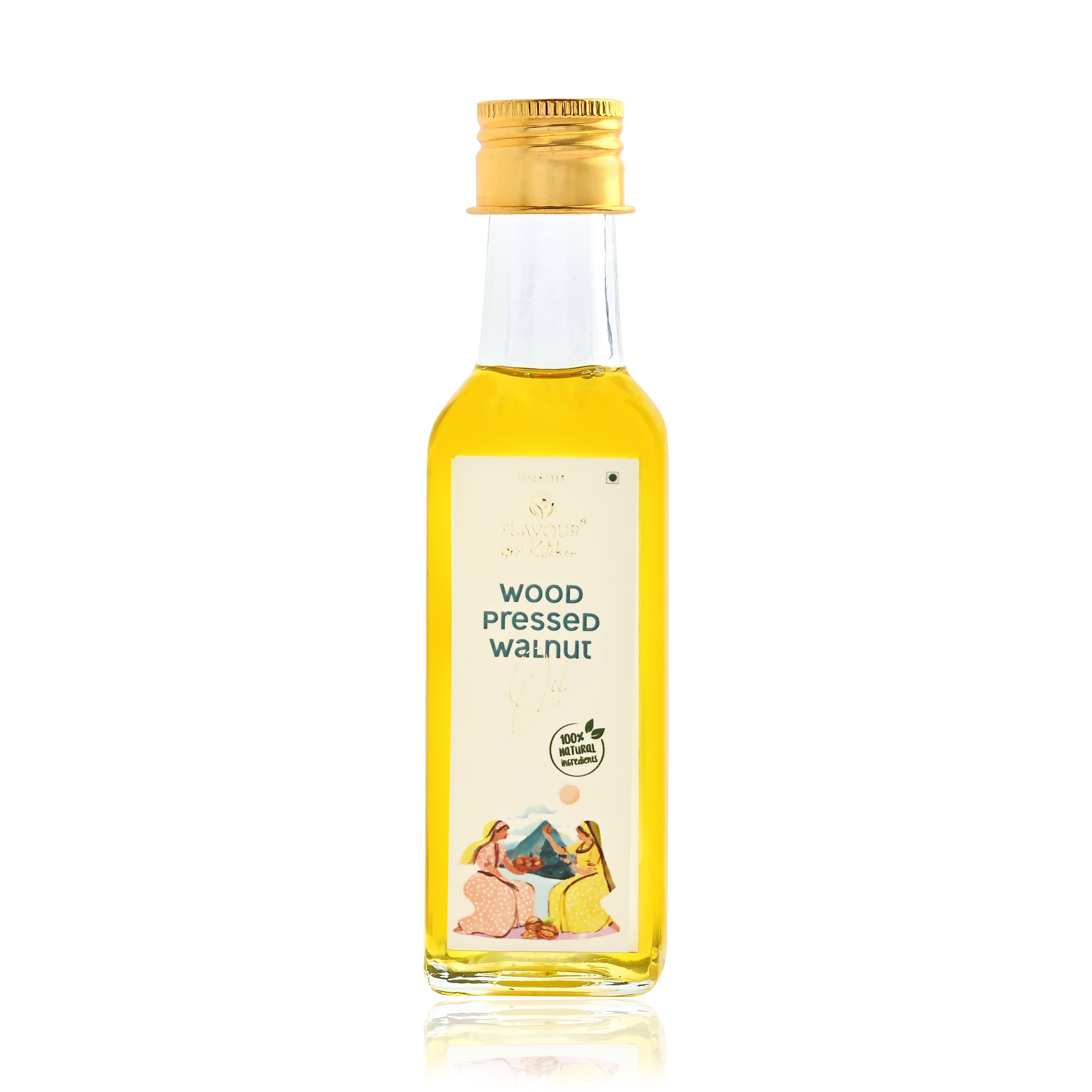 Wood Pressed Walnut Oil Glass Bottle