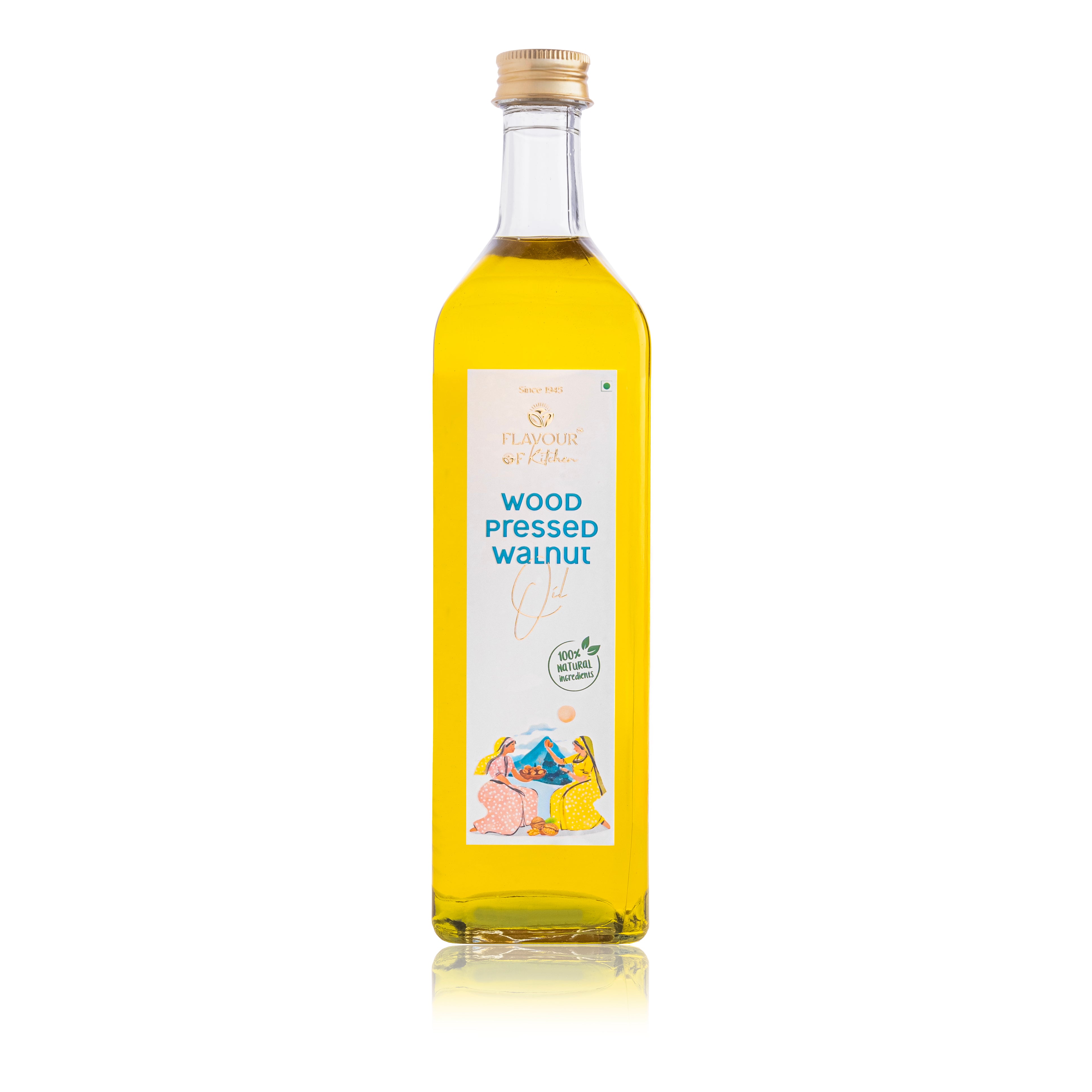 Wood Pressed Walnut Oil Glass Bottle