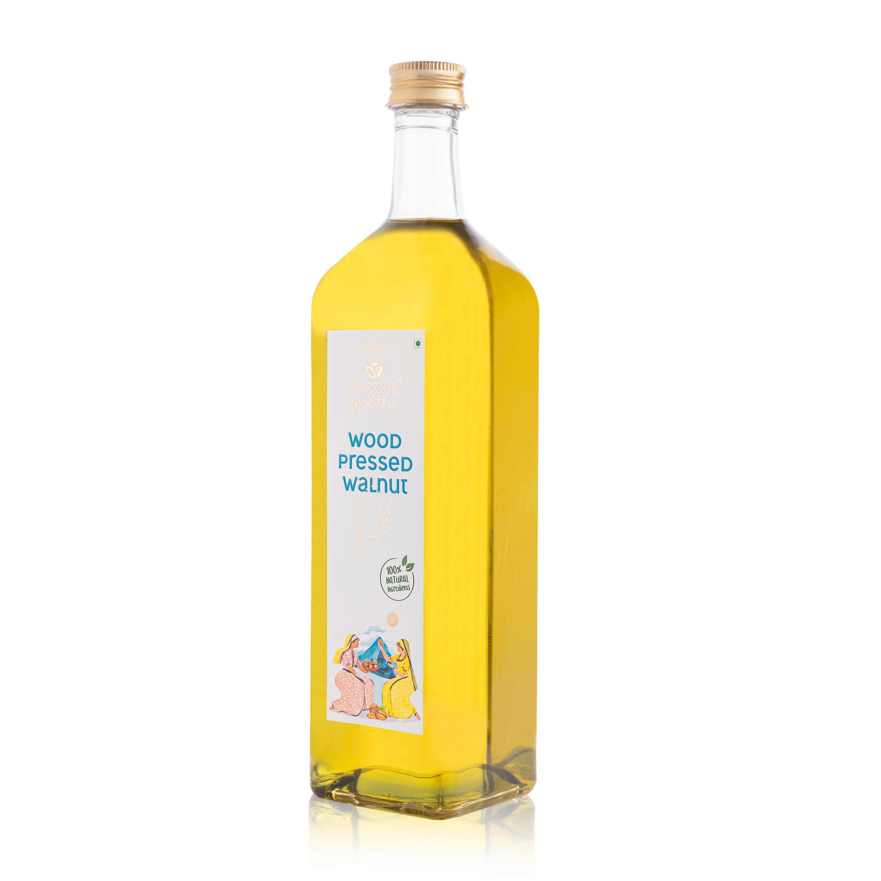 Wood Pressed Walnut Oil Glass Bottle
