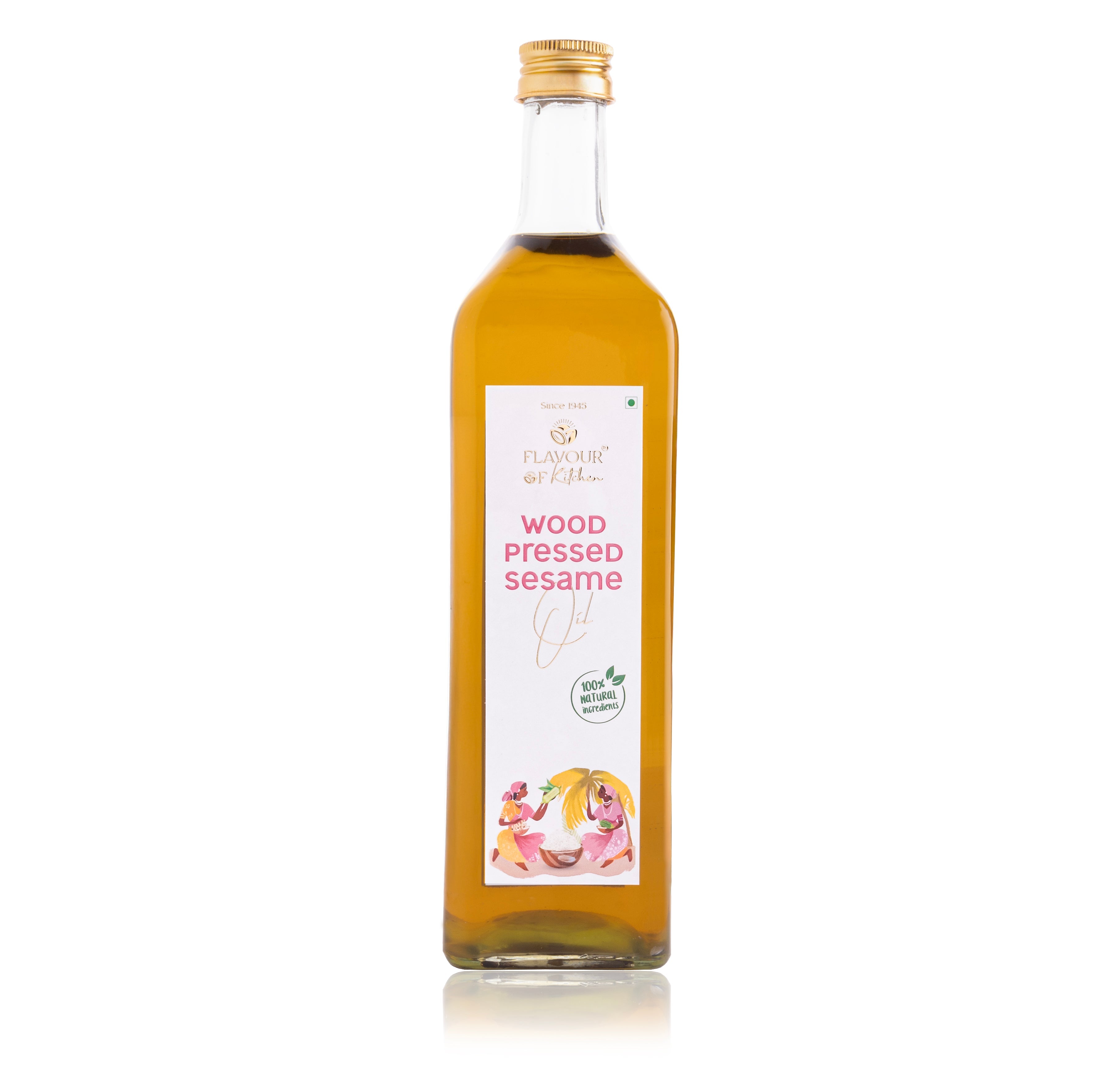 Wood Pressed Sesame Oil Glass Bottle