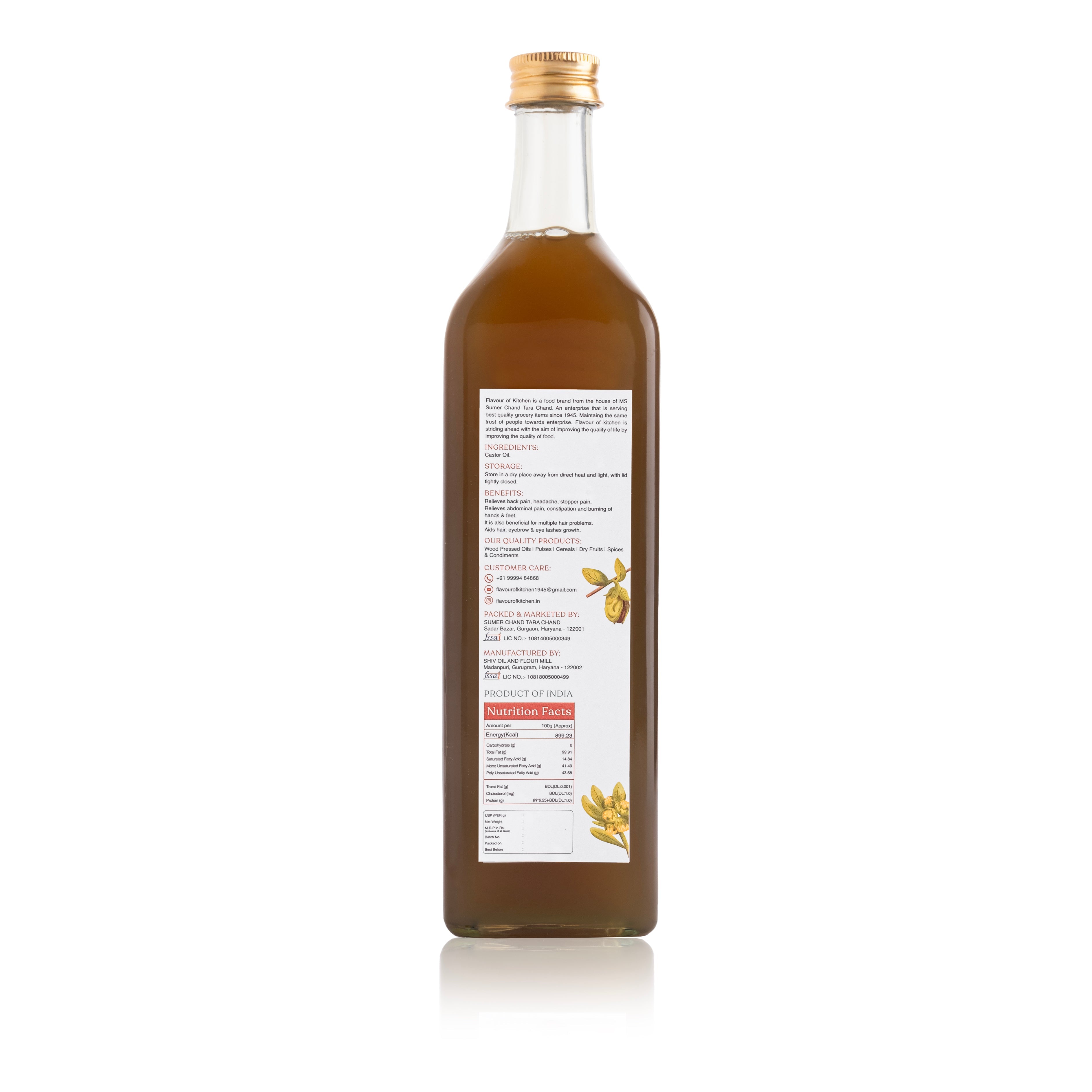 Wood Pressed Sesame Oil Glass Bottle